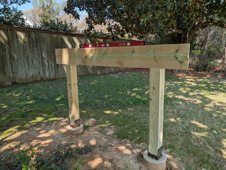 Beam frame on piers
