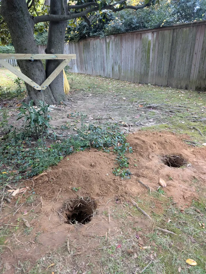 Footing holes