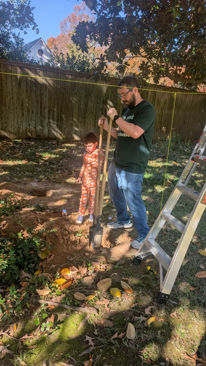 Setting post holes